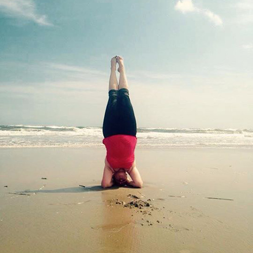 Head Stand on the beach