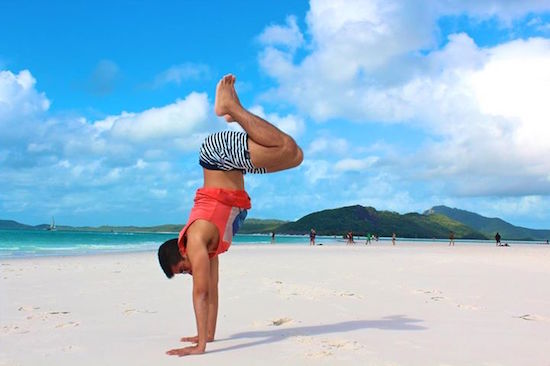 Hand Stand on the beach