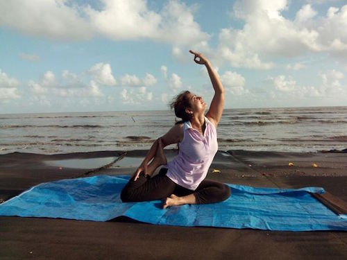 Beach yoga picture